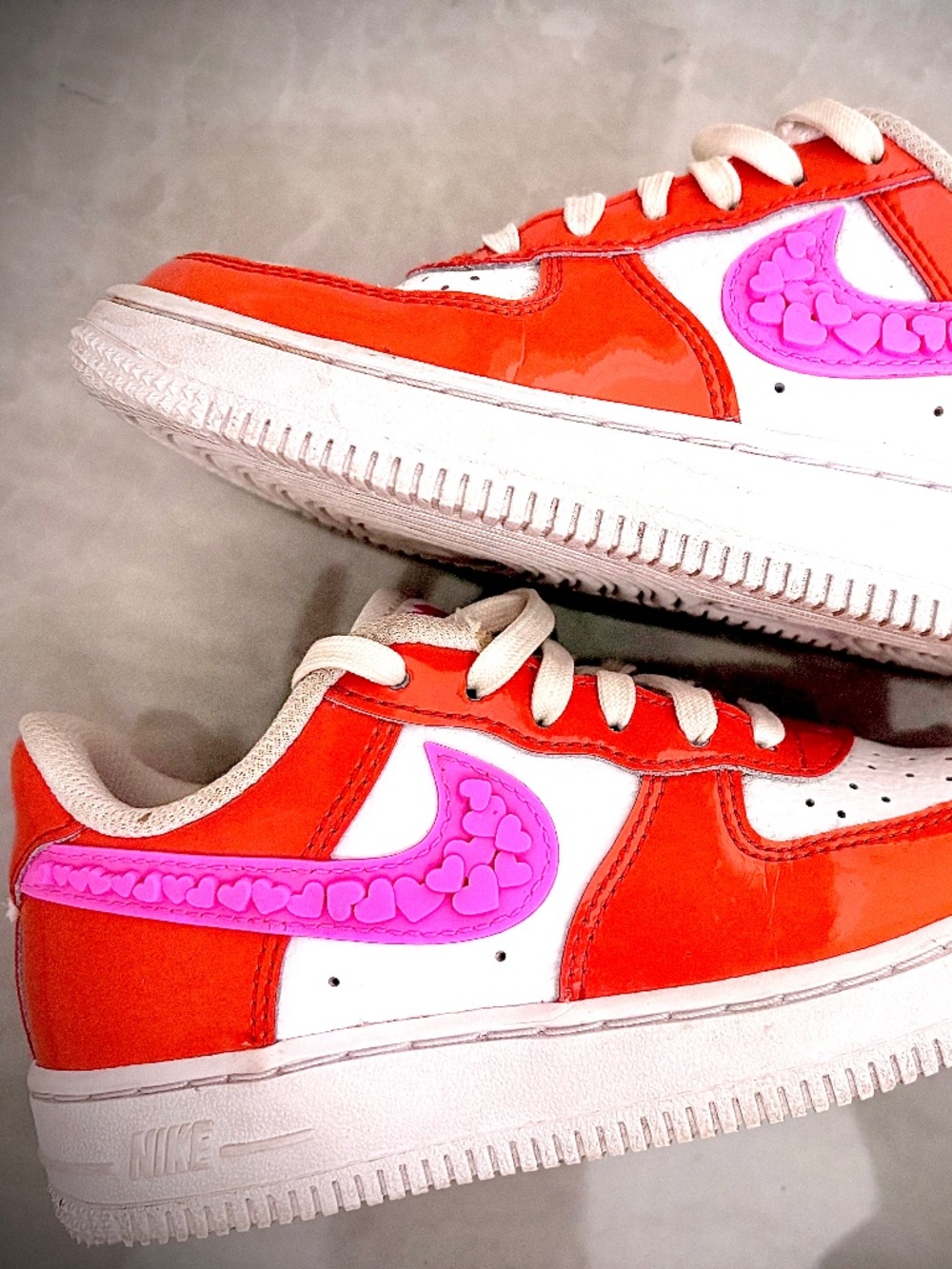 Nike Air Force 1 with hearts